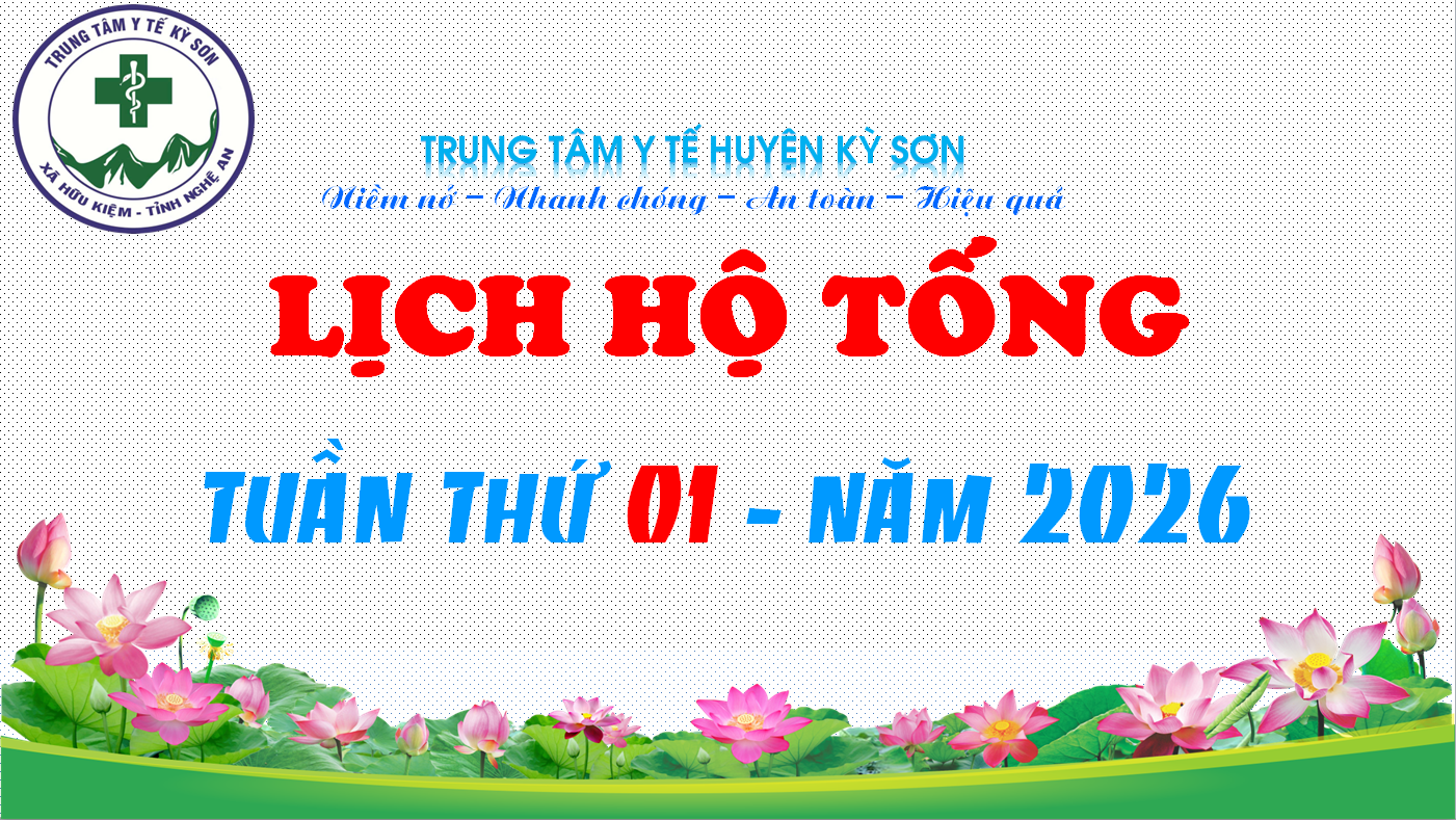 LỊCH HỘ TỐNG TUẦN THỨ 01 NĂM 2026