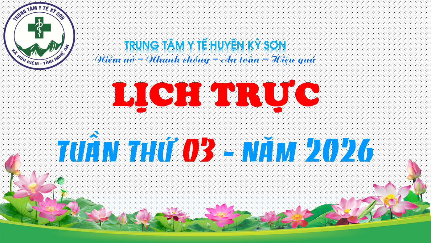 LỊCH TRỰC TOÀN VIỆN TUẦN THỨ 03 NĂM 2026