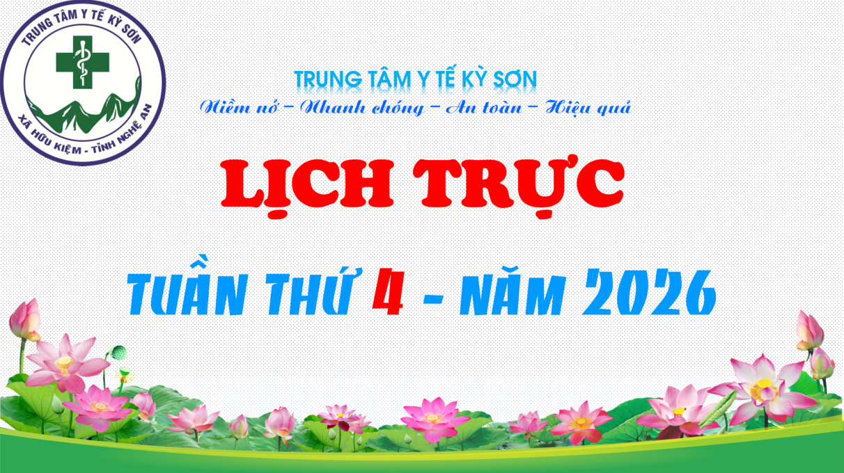 LỊCH TRỰC TOÀN VIỆN TUẦN THỨ 04 NĂM 2026