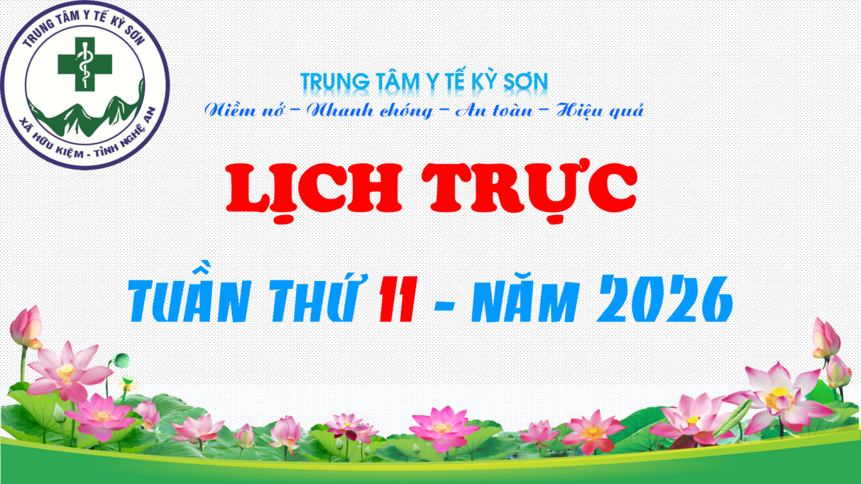 LỊCH TRỰC TOÀN VIỆN TUẦN THỨ 11 NĂM 2026