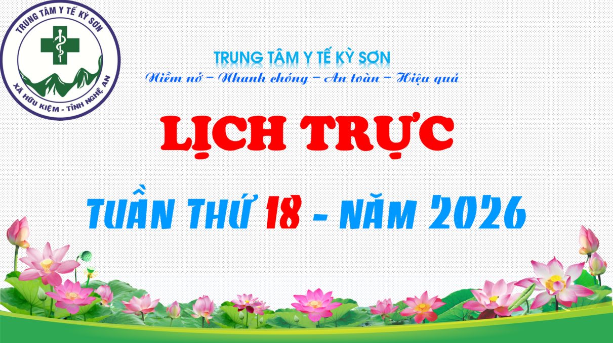 LỊCH TRỰC TOÀN VIỆN TUẦN THỨ 18 NĂM 2026