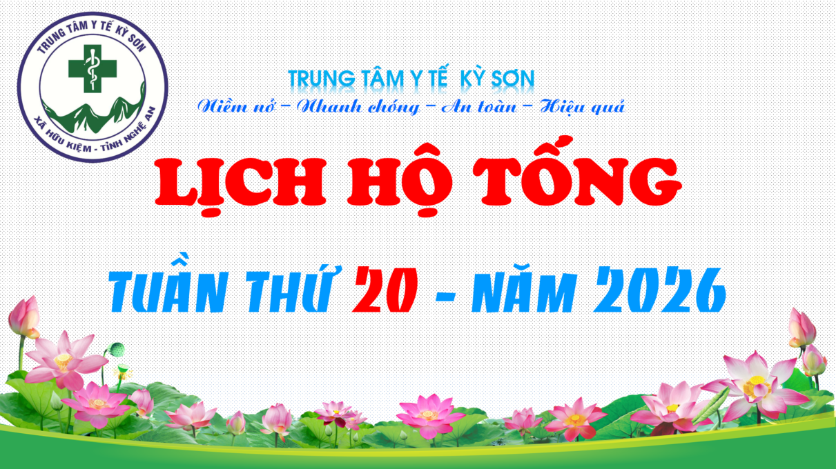 LỊCH HỘ TỐNG TUẦN THỨ 20 NĂM 2026