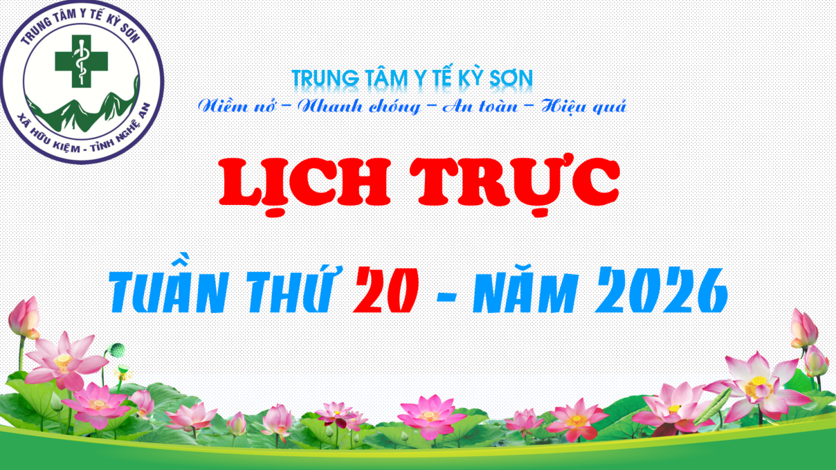LỊCH TRỰC TOÀN VIỆN TUẦN THỨ 20 NĂM 2026